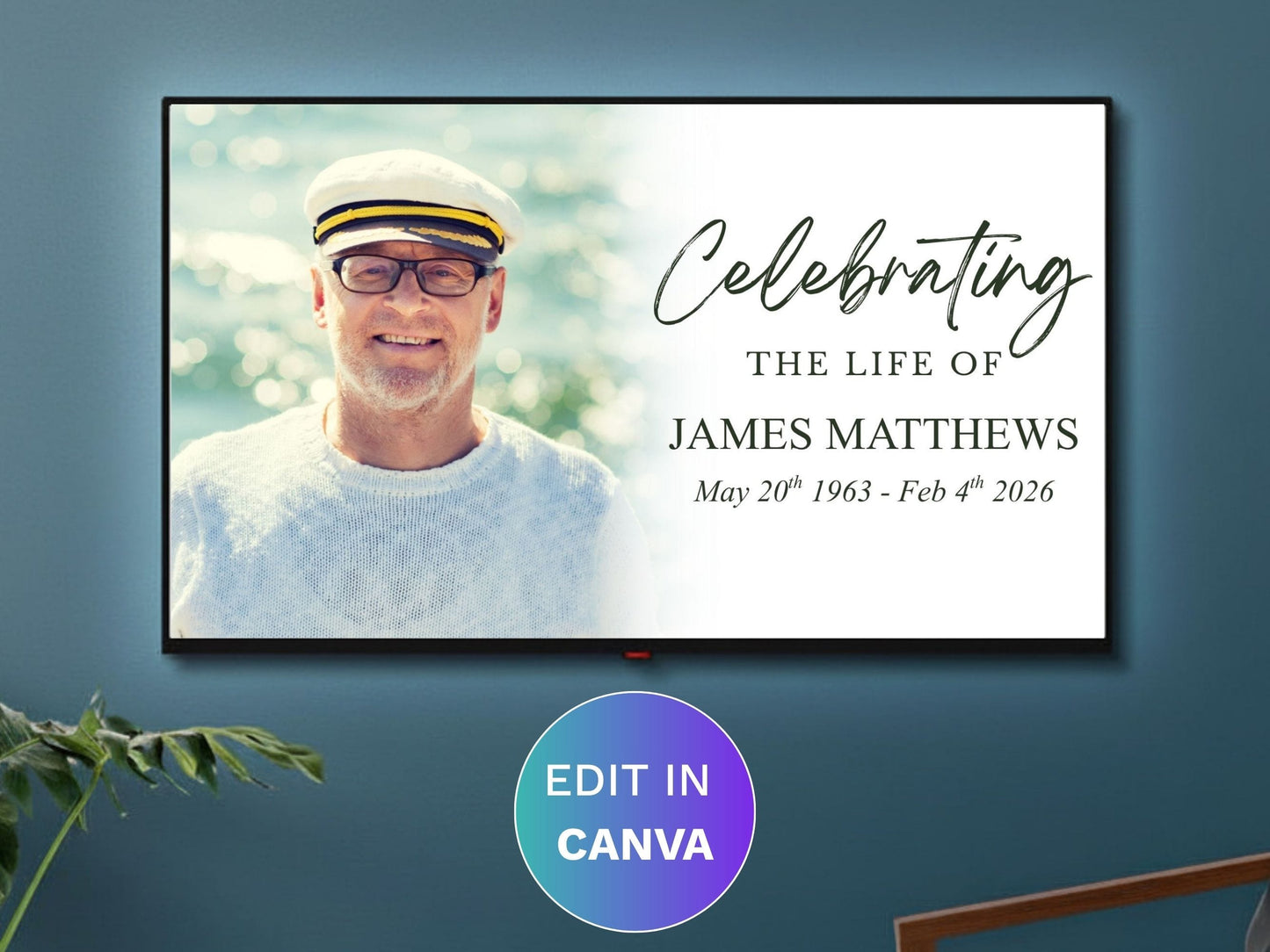 Modern Green Canva Funeral Slideshow Template