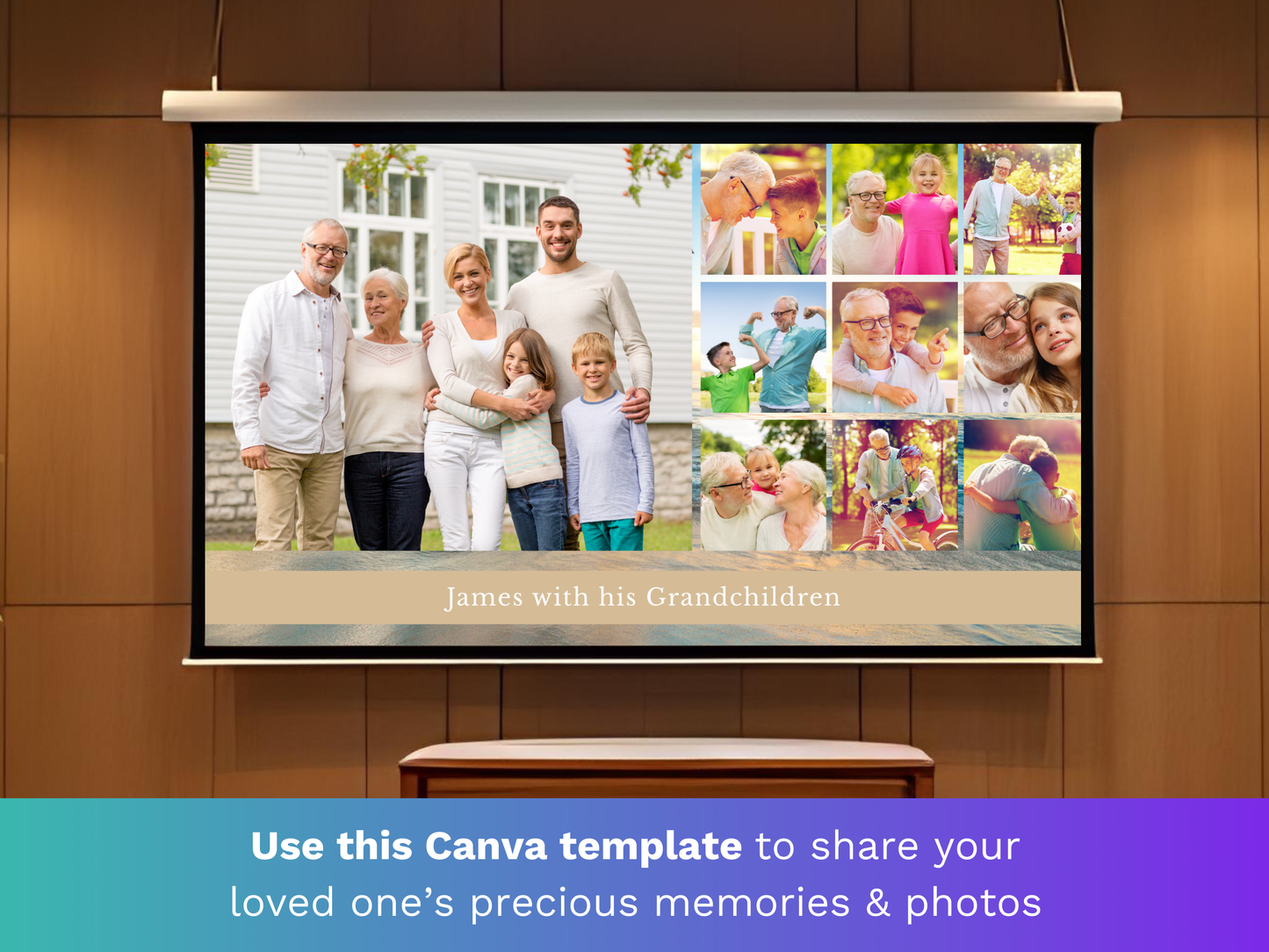 Canva Funeral Slideshow Template with Scenic Beach