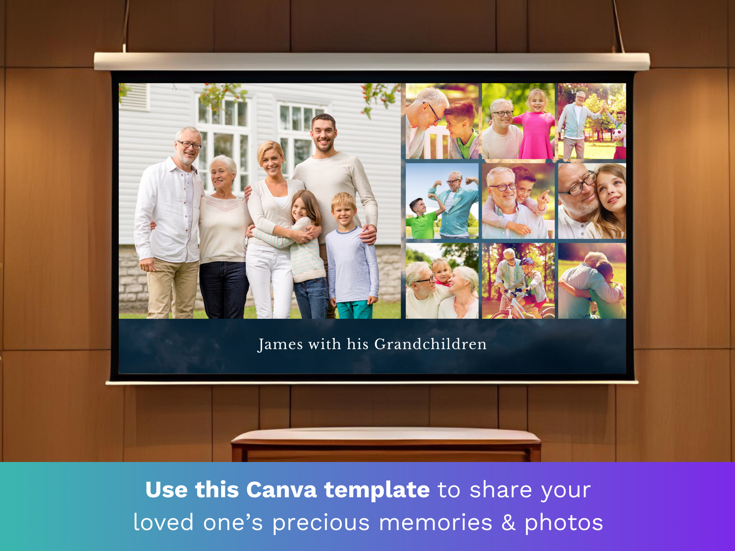 Canva Funeral Slideshow Template with Blue Sky