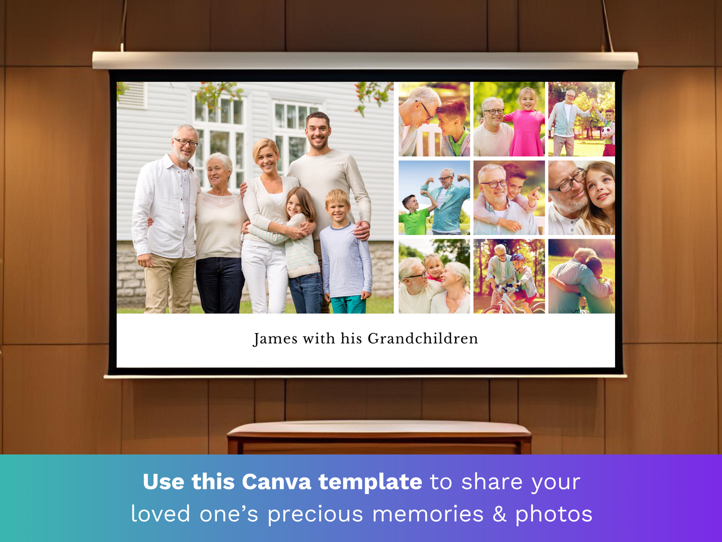 Canva Funeral Slideshow Template in Classic White
