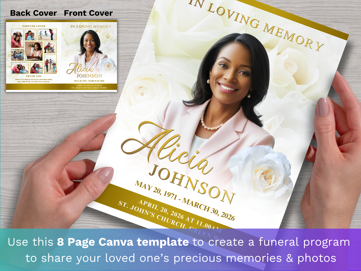 Top Three CANVA 8-Page 11x17" Funeral Program Templates (Commercial Licenses)