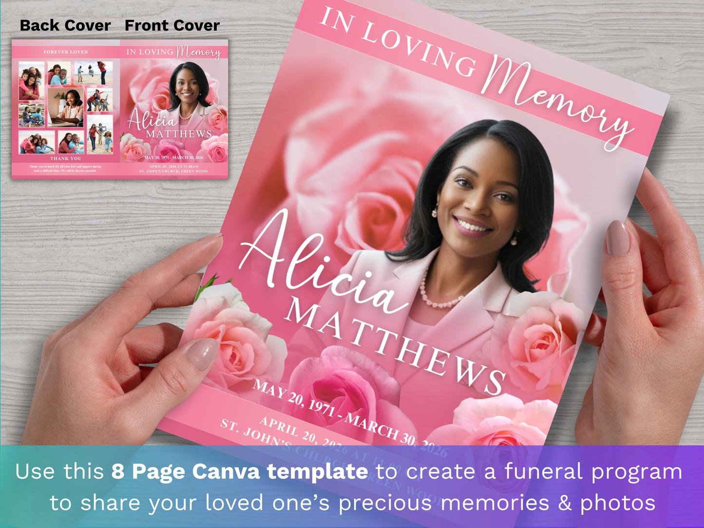 Top Three CANVA 8-Page 11x17" Funeral Program Templates (Commercial Licenses)