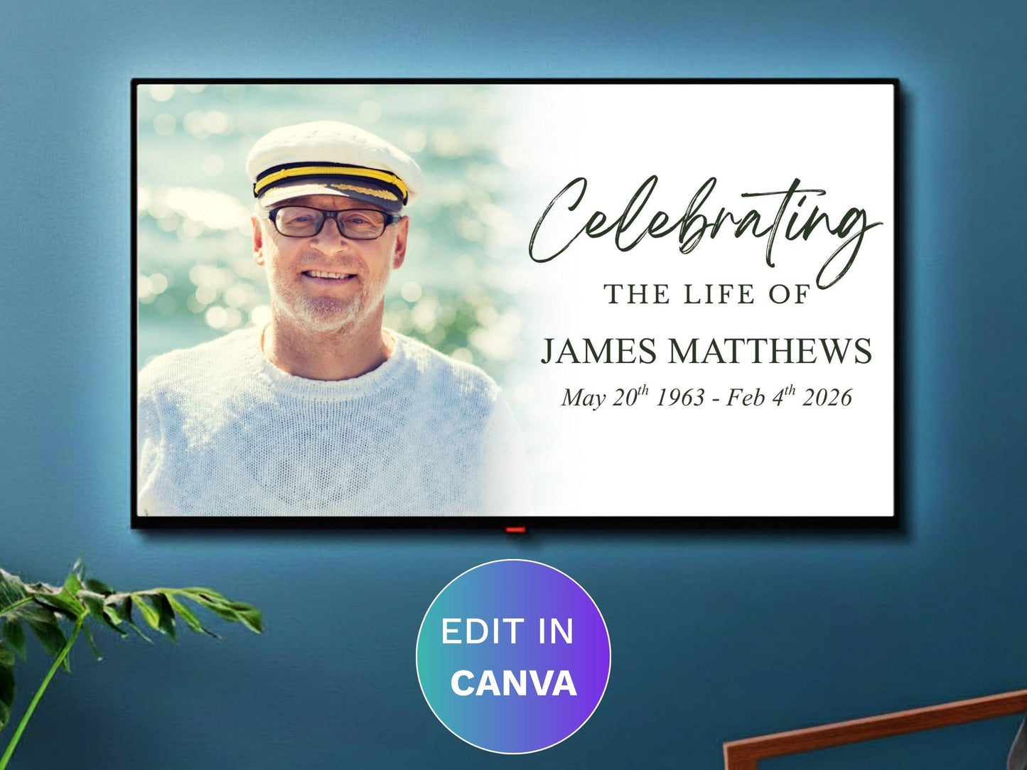 Modern Green Canva Funeral Slideshow Template