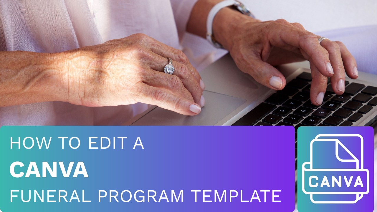 Load video: How To Edit A Funeral Program Template in Canva