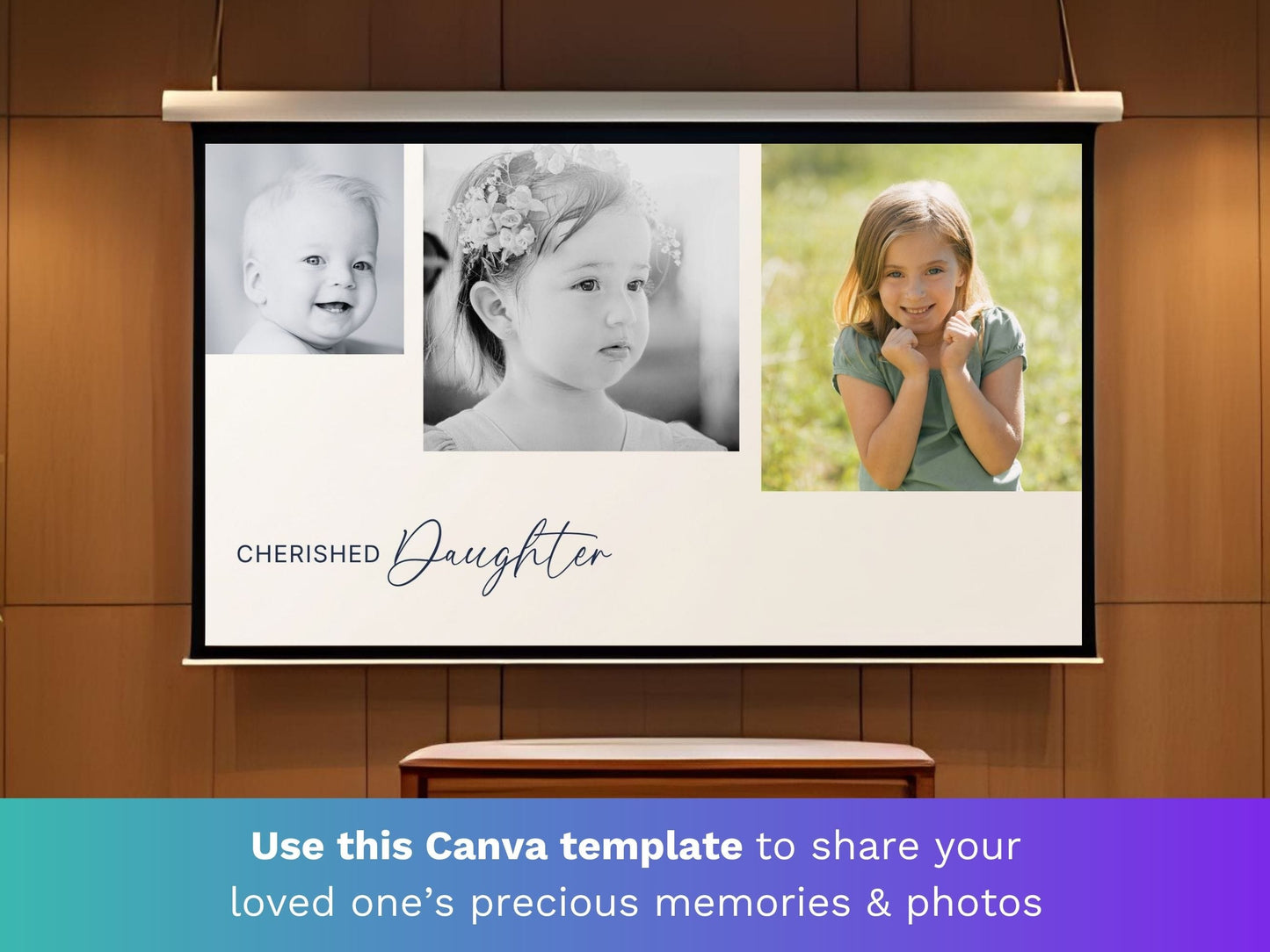 Gold Cross Canva Funeral Slideshow Template