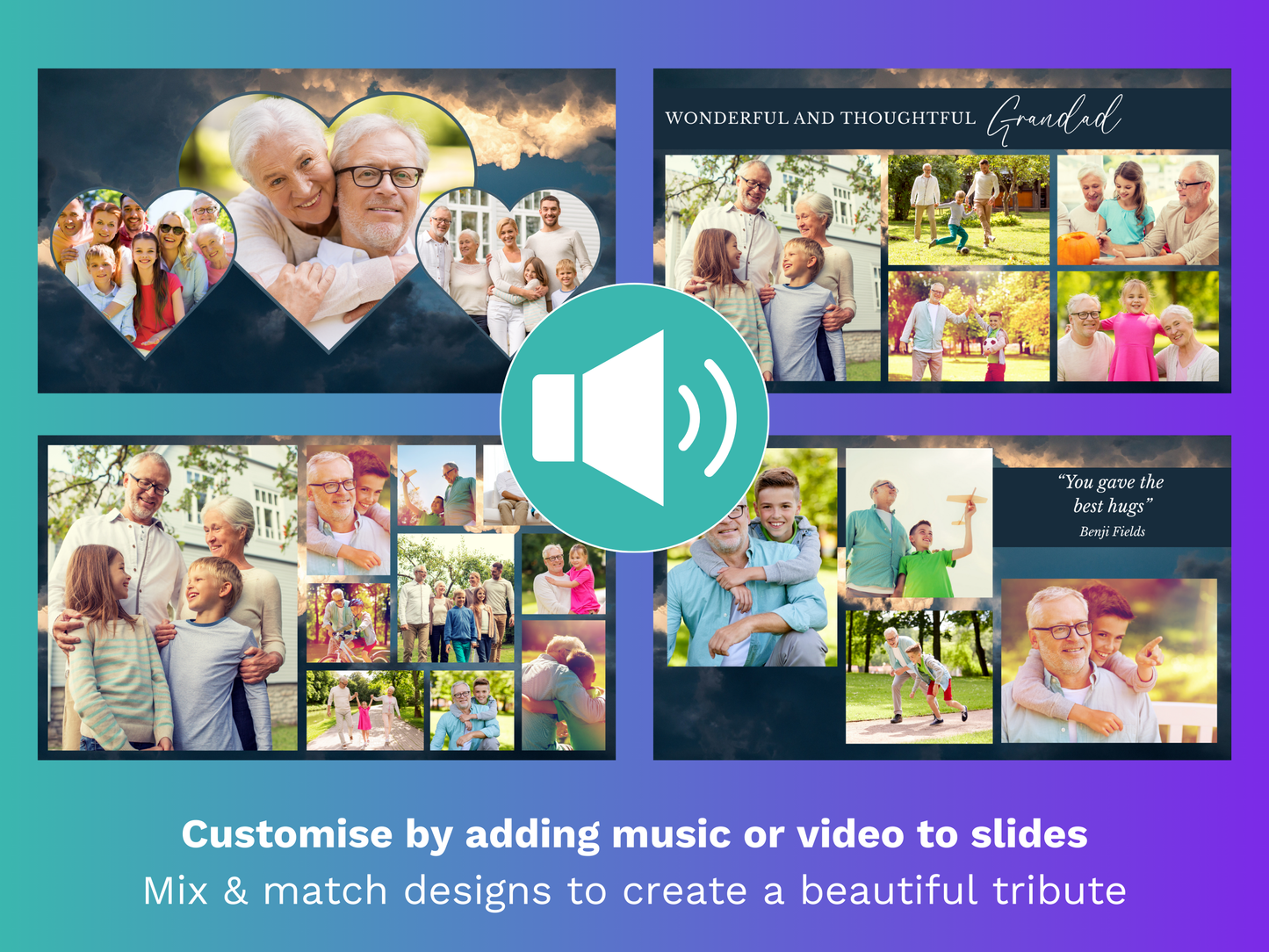 Canva Funeral Slideshow Template with Blue Sky