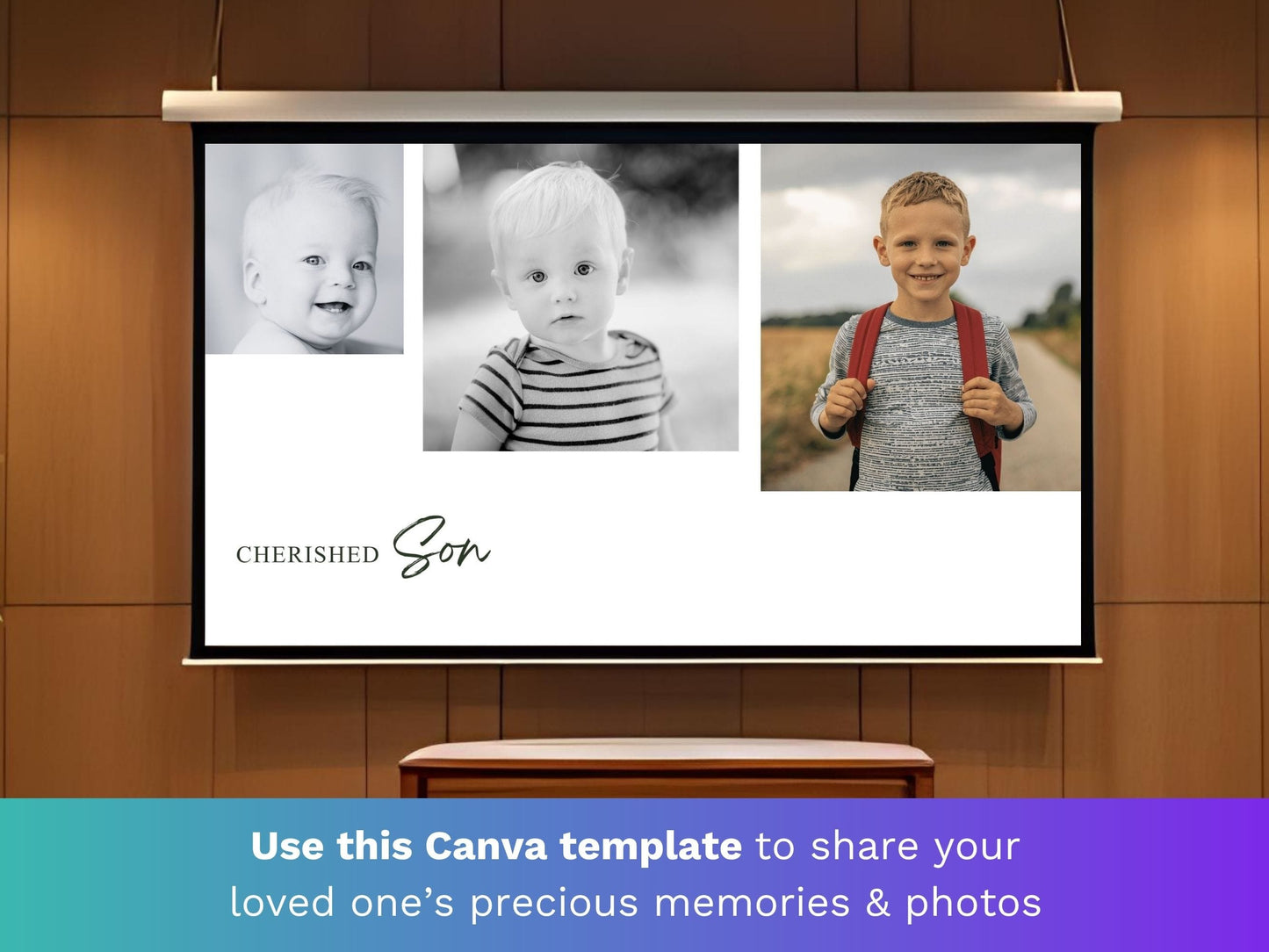 Modern Green Canva Funeral Slideshow Template
