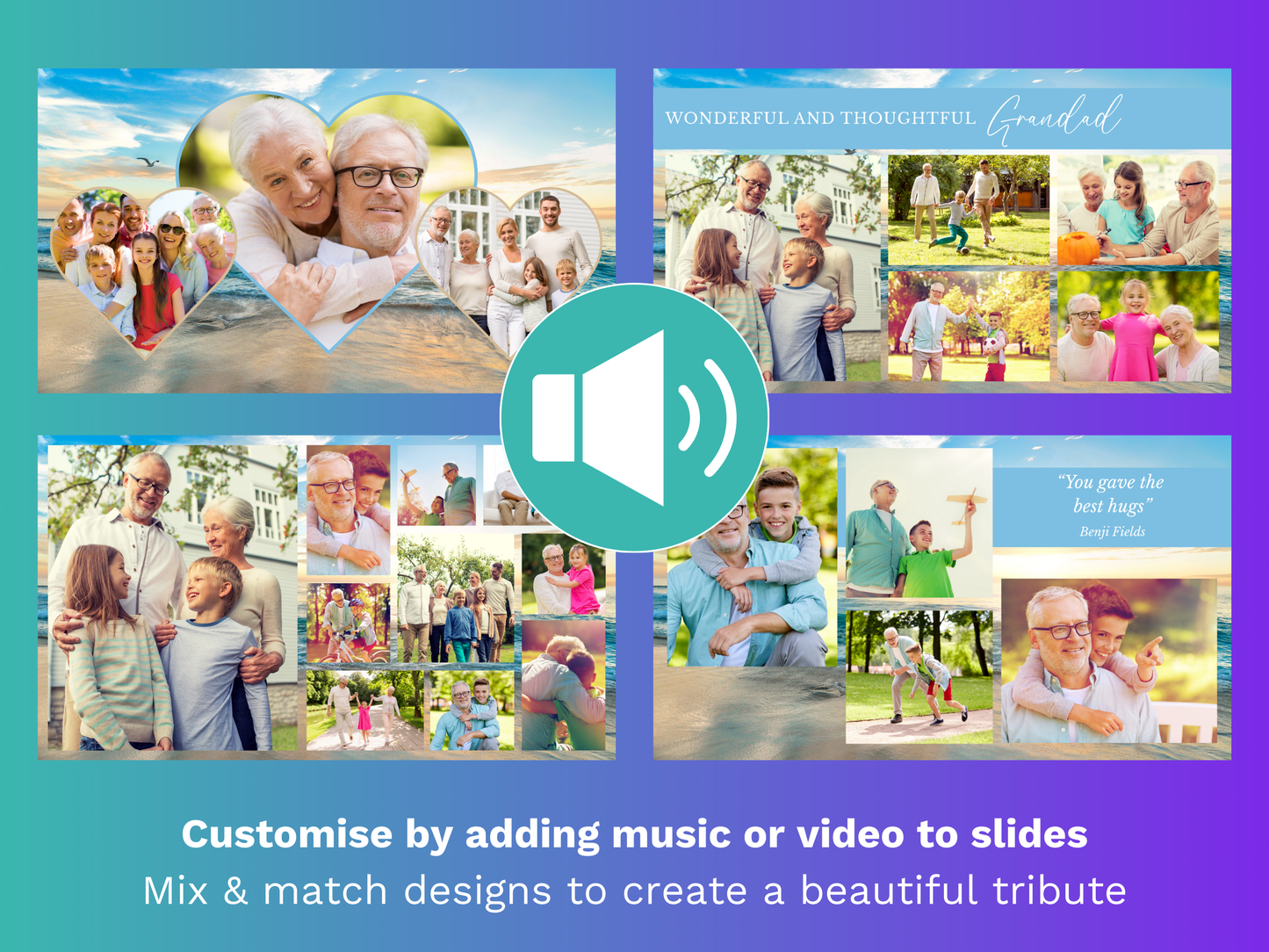 Canva Funeral Slideshow Template with Scenic Beach