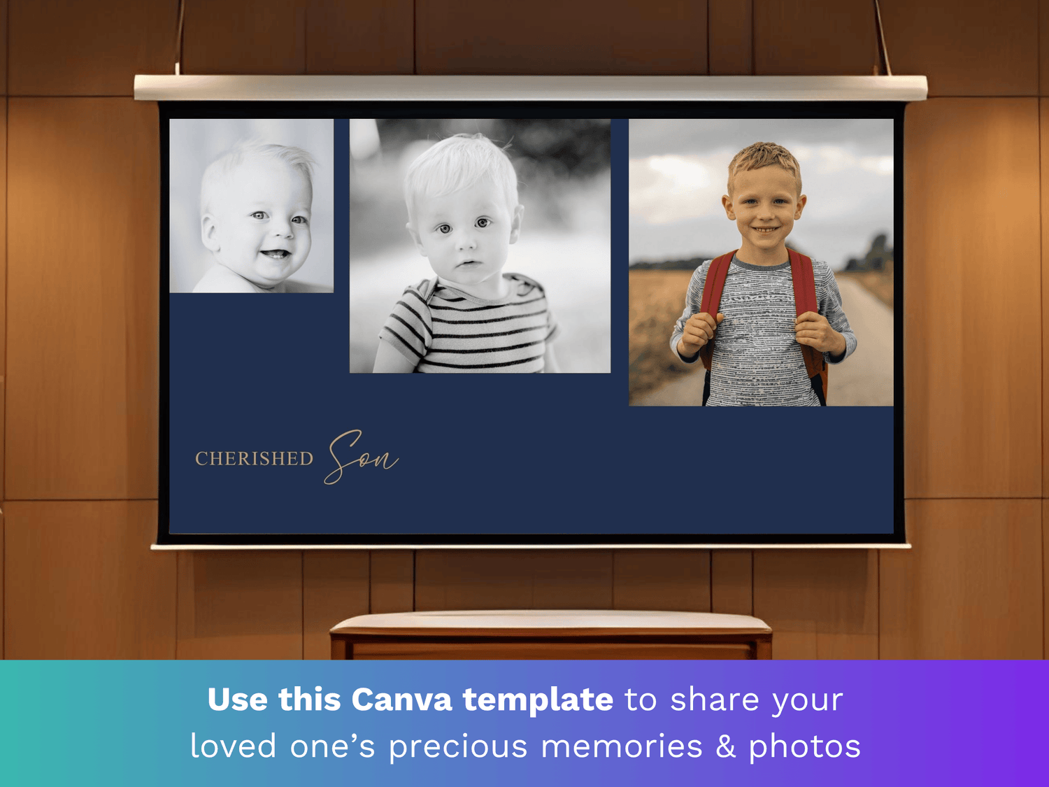 Navy Cross Canva Funeral Slideshow Template