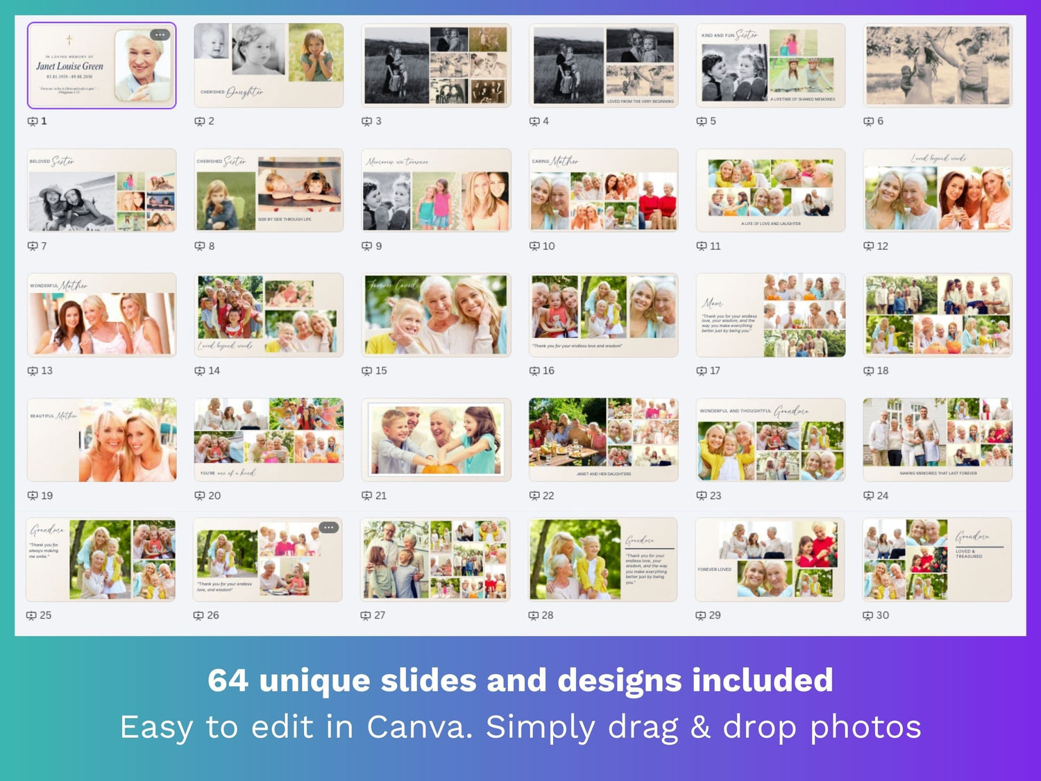 Gold Cross Canva Funeral Slideshow Template