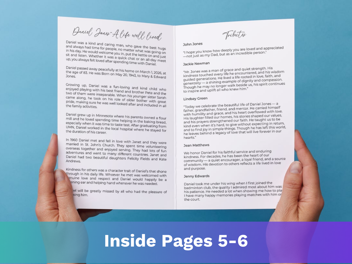 8 Page Flora Beige CANVA Funeral Program Template