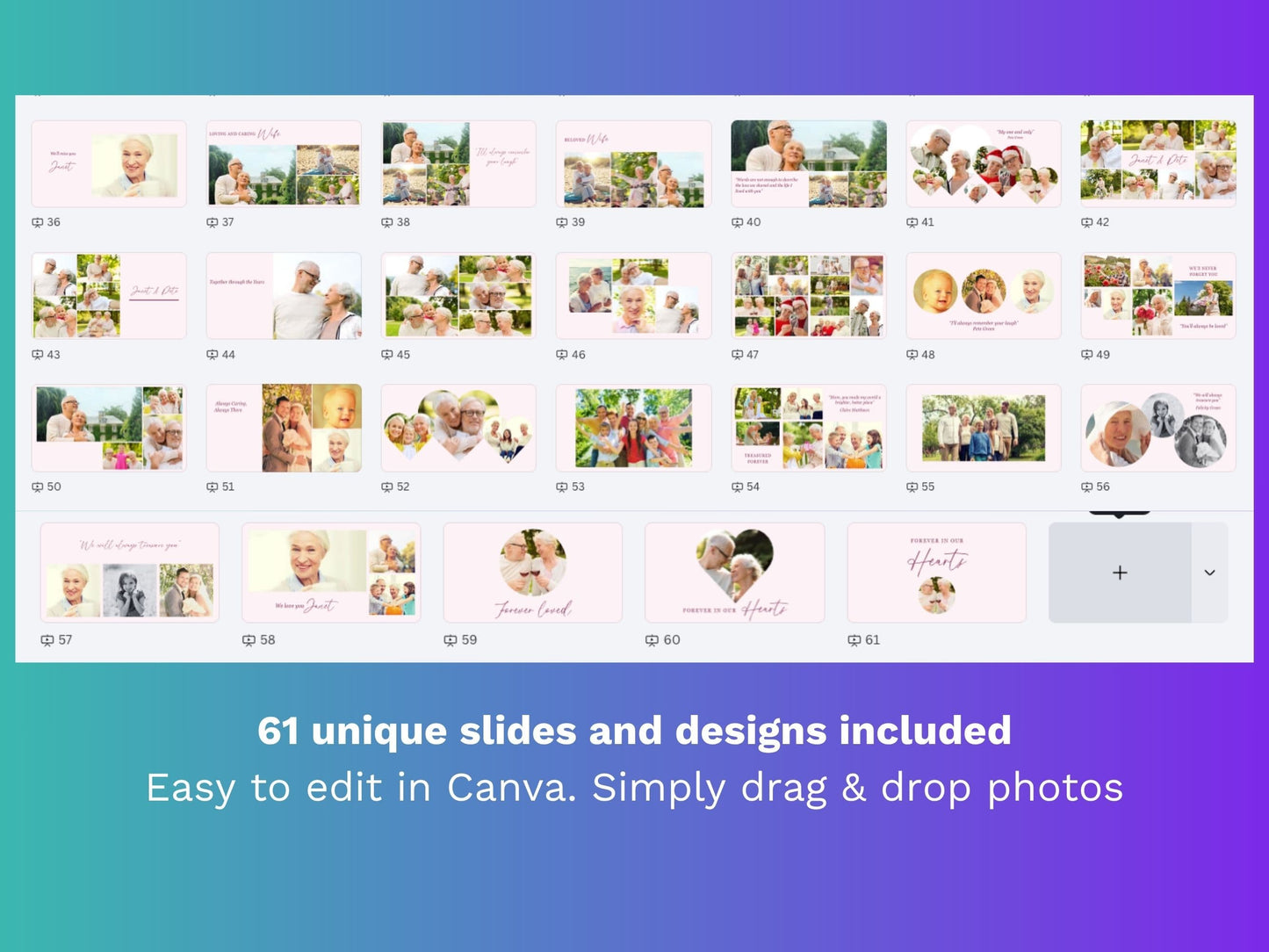 Modern Pink Canva Funeral Slideshow Template
