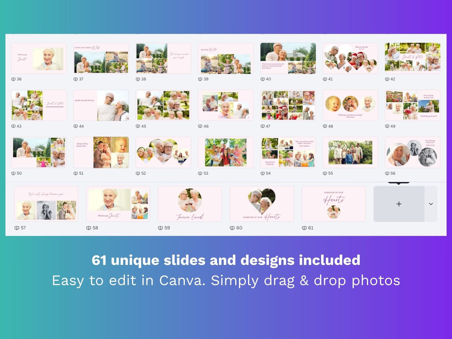 Modern Pink Canva Funeral Slideshow Template