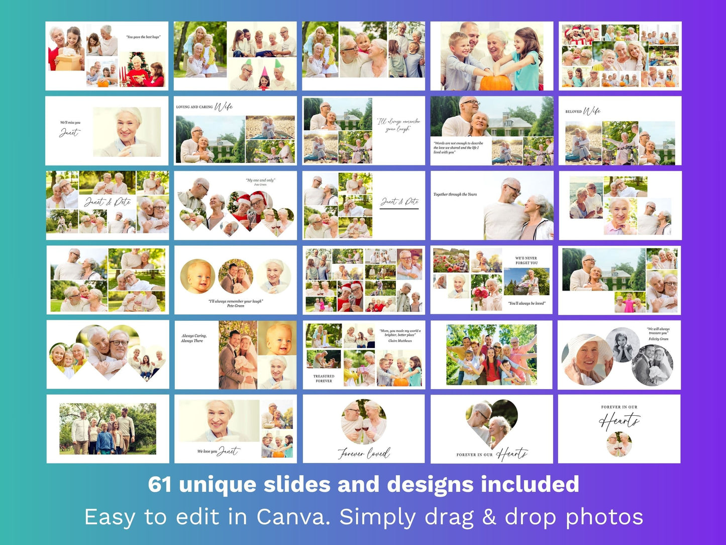 Modern Canva Funeral Slideshow Template