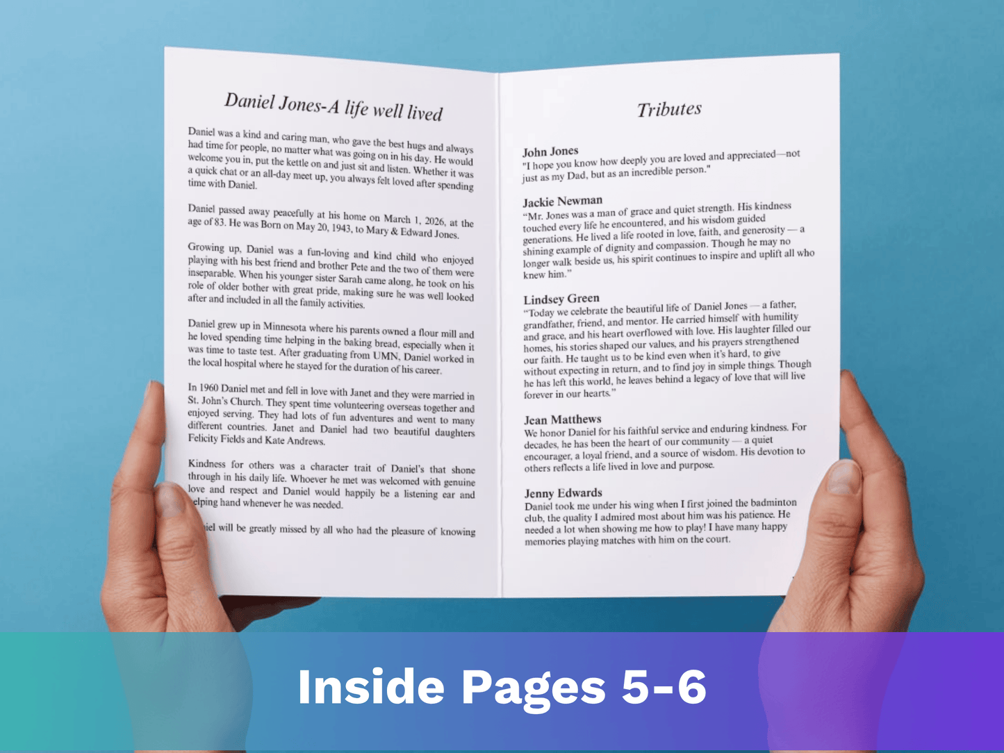 8 Page Classic CANVA Funeral Program Template