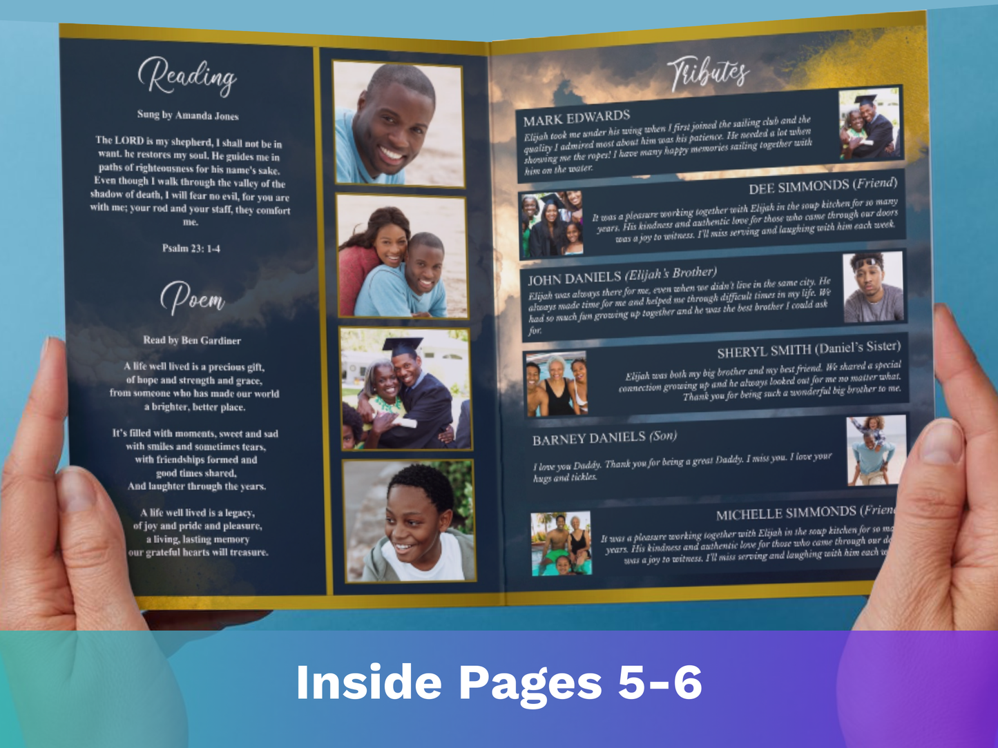 Top Three CANVA 8-Page 11x17" Funeral Program Templates (Commercial Licenses)