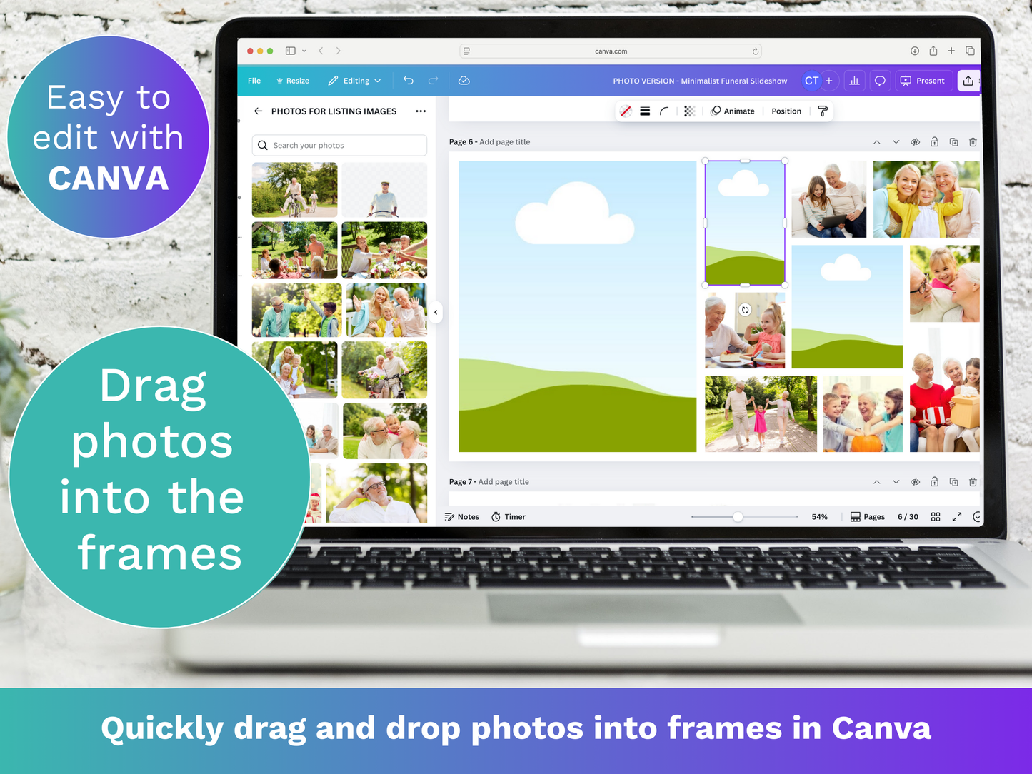 Canva Funeral Slideshow Template in Minimalist White