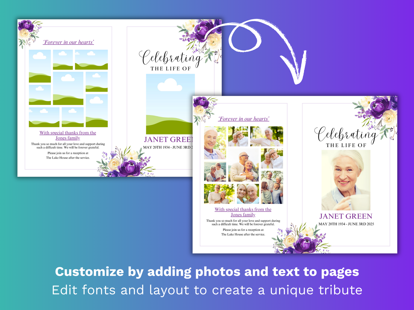 Top Three CANVA 4-Page Funeral Program Templates (Commercial Licenses)