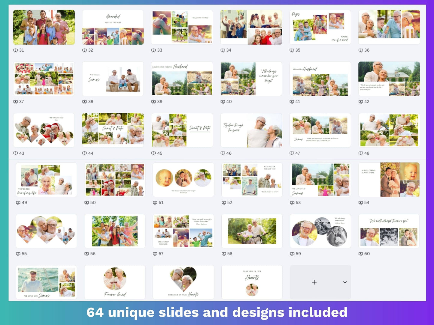 Modern Green Canva Funeral Slideshow Template