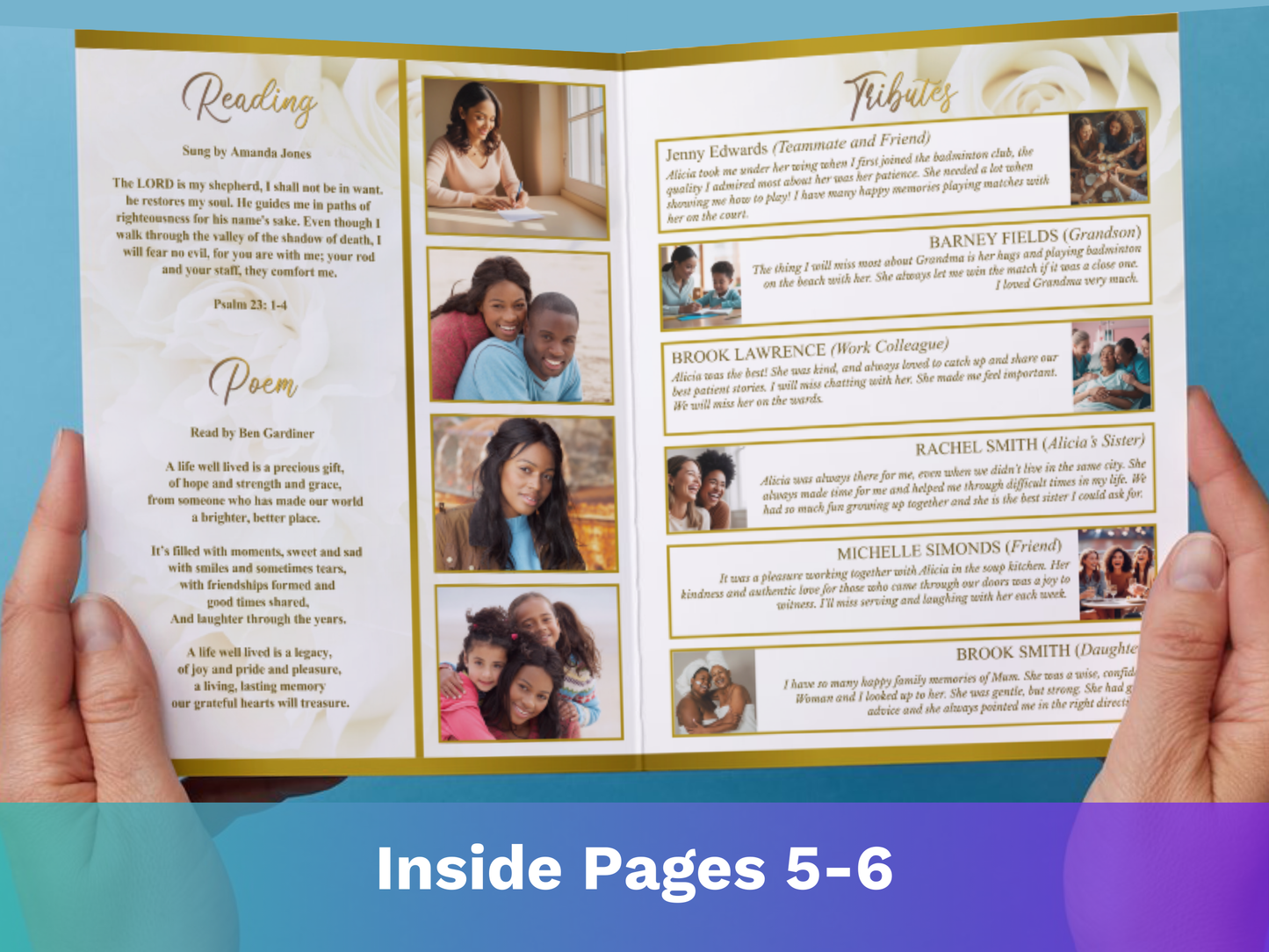 Top Three CANVA 8-Page 11x17" Funeral Program Templates (Commercial Licenses)