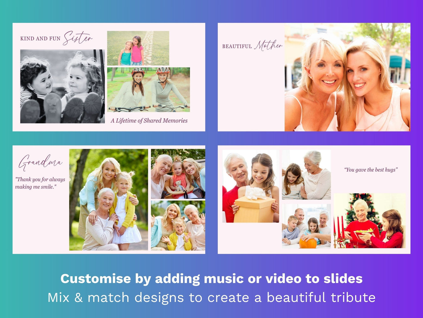 Modern Pink Canva Funeral Slideshow Template