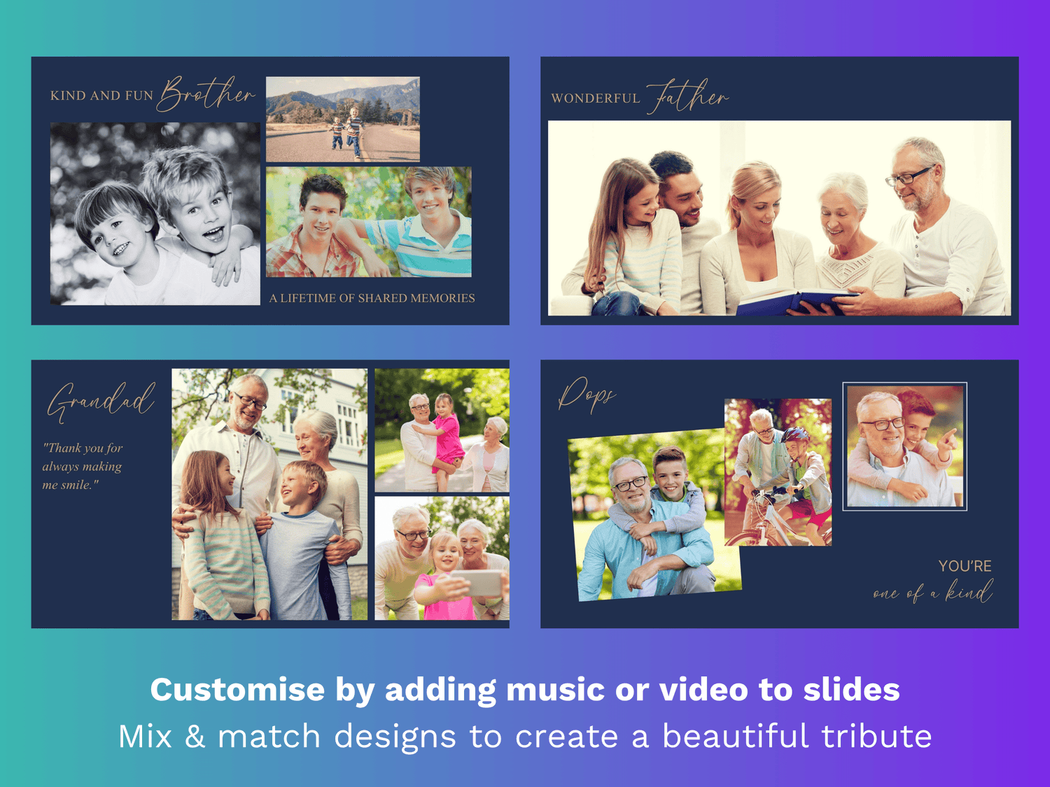 Navy Cross Canva Funeral Slideshow Template