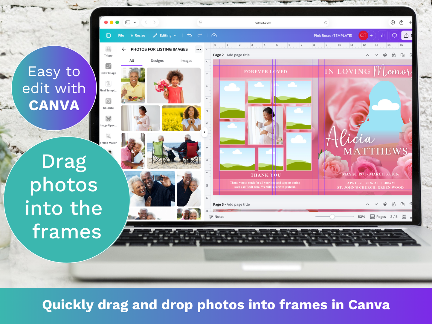 Top Three CANVA 8-Page 11x17" Funeral Program Templates (Commercial Licenses)