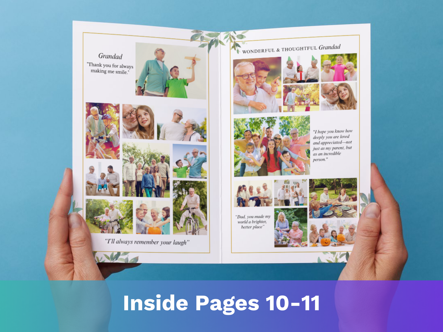 12 Page Green Leaf CANVA Funeral Program Template
