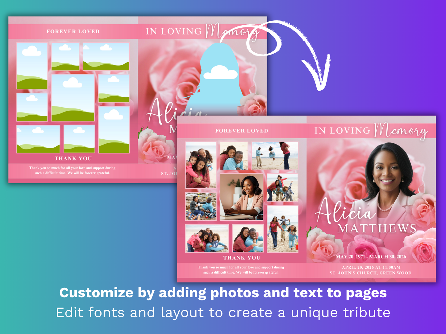 Top Three CANVA 8-Page 11x17" Funeral Program Templates (Commercial Licenses)