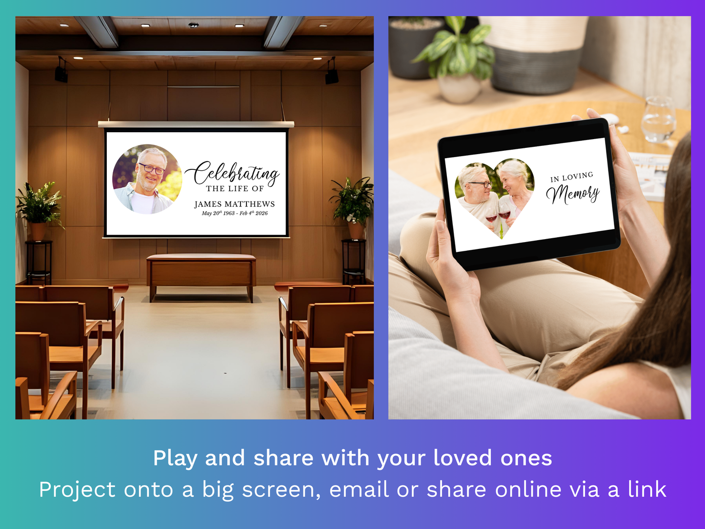 Canva Funeral Slideshow Template in Classic White