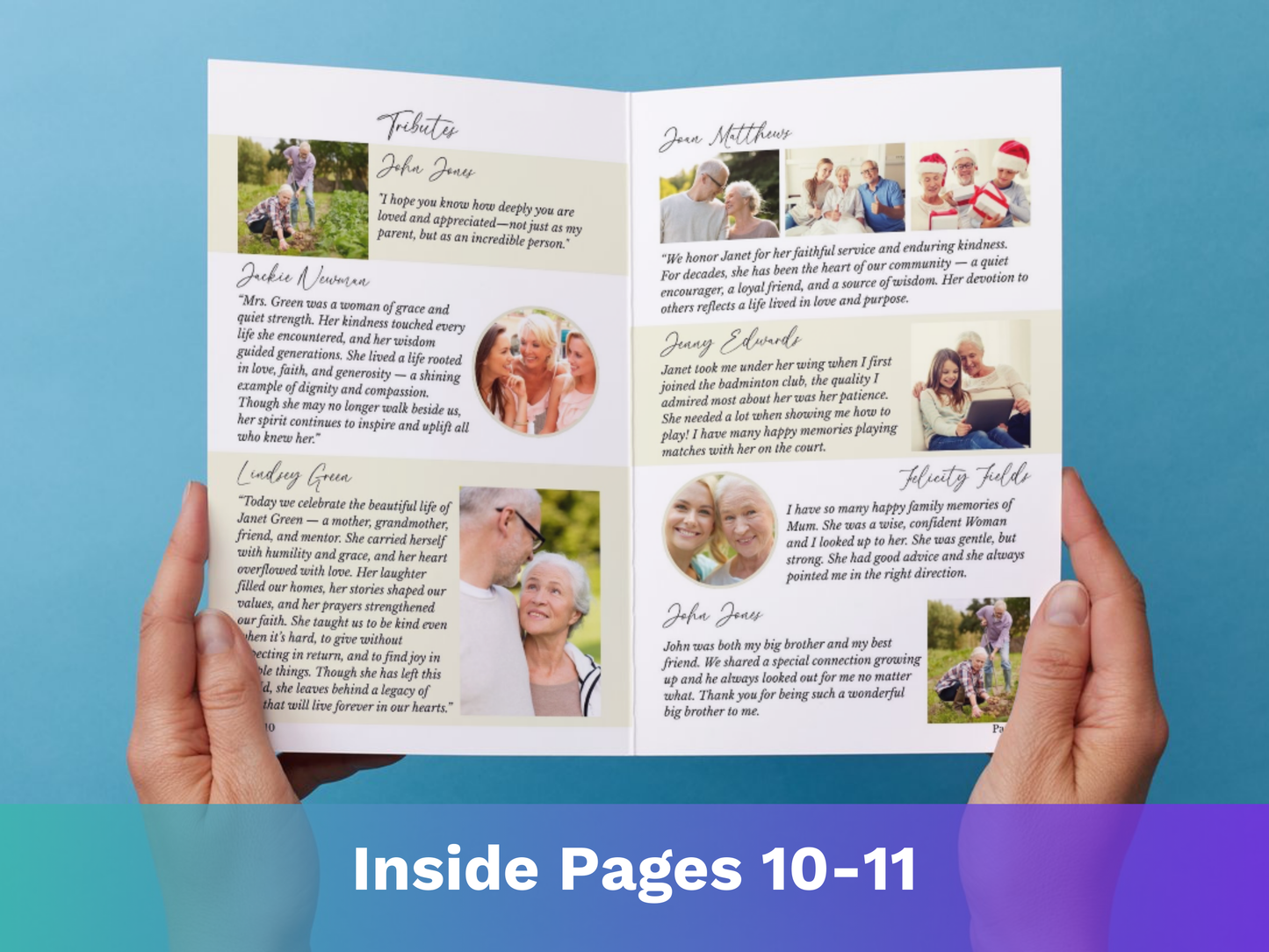12 Page Family CANVA Funeral Program Template
