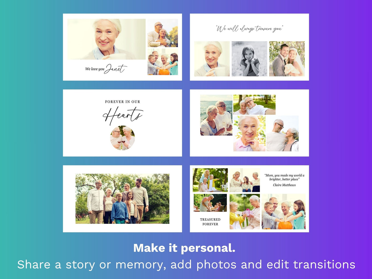 Modern Canva Funeral Slideshow Template