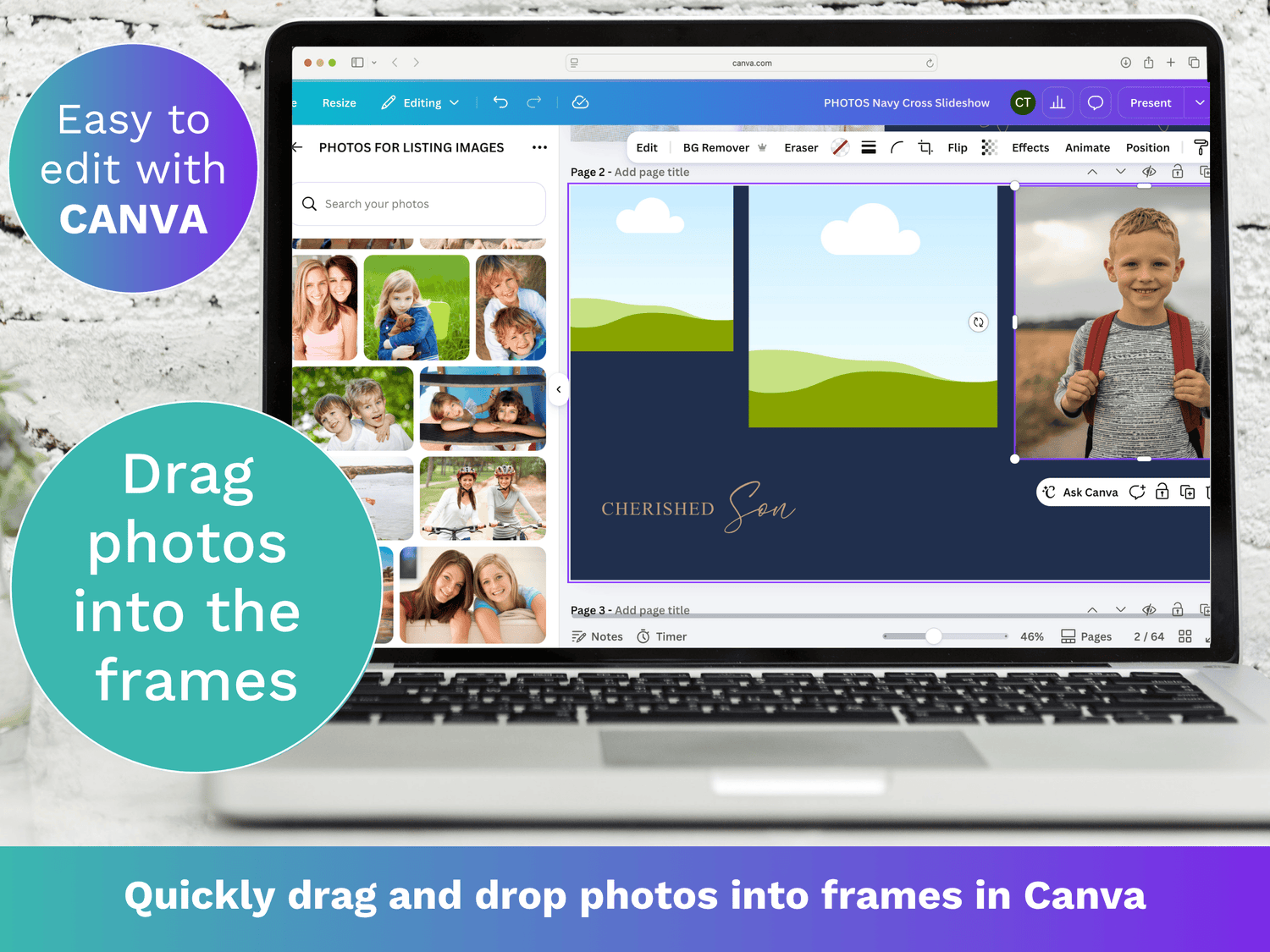 Navy Cross Canva Funeral Slideshow Template