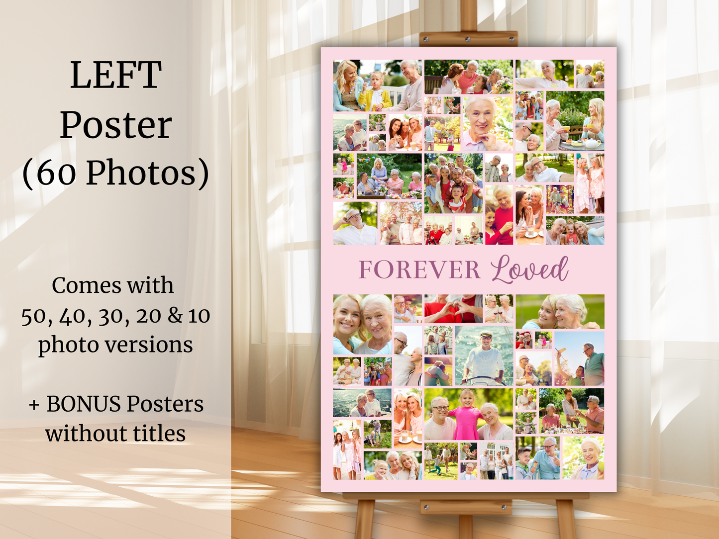 Pink Funeral Poster Bundle (Canva Templates)