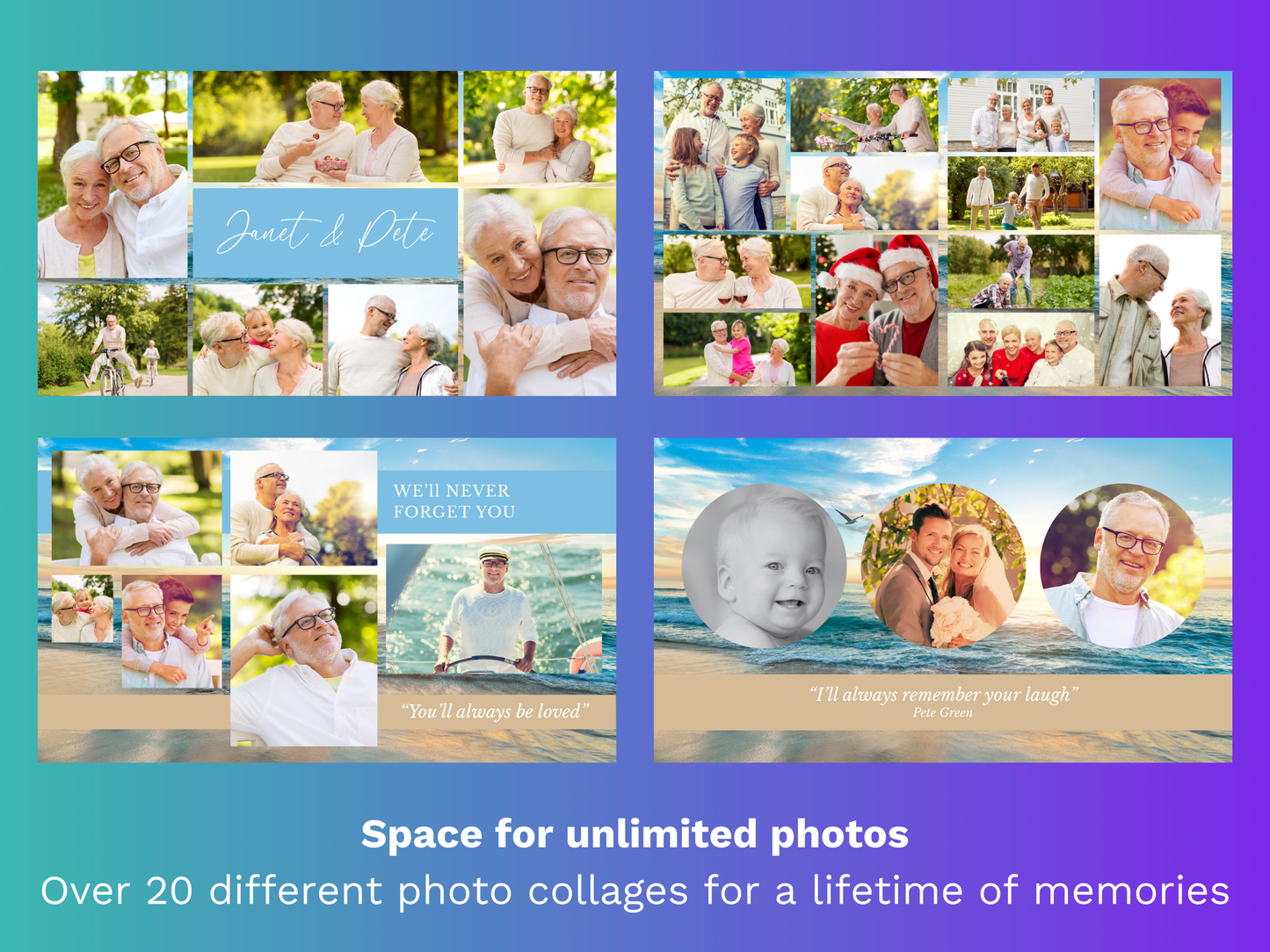 Canva Funeral Slideshow Template with Scenic Beach