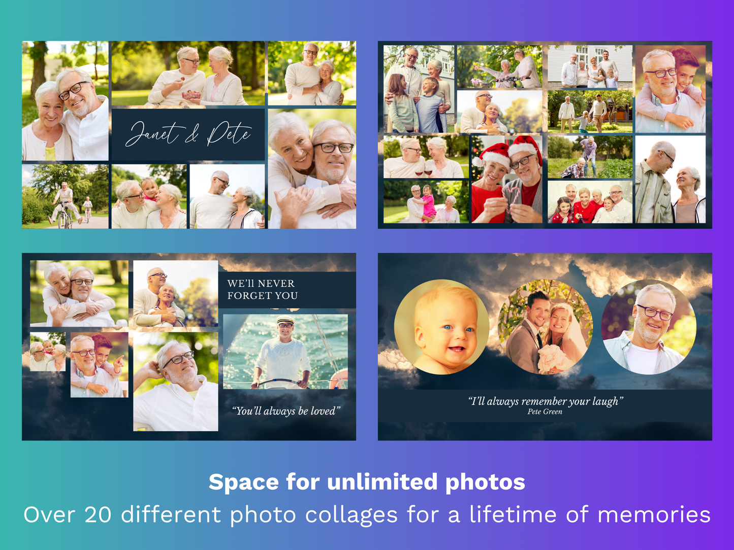 Canva Funeral Slideshow Template with Blue Sky
