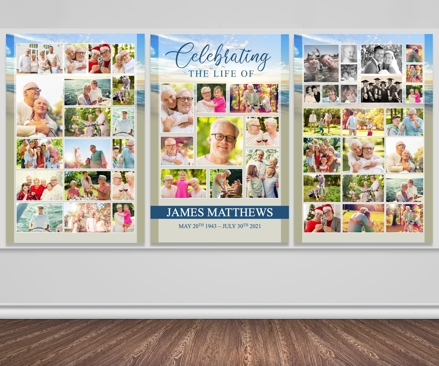 Beach Funeral Photo Display
