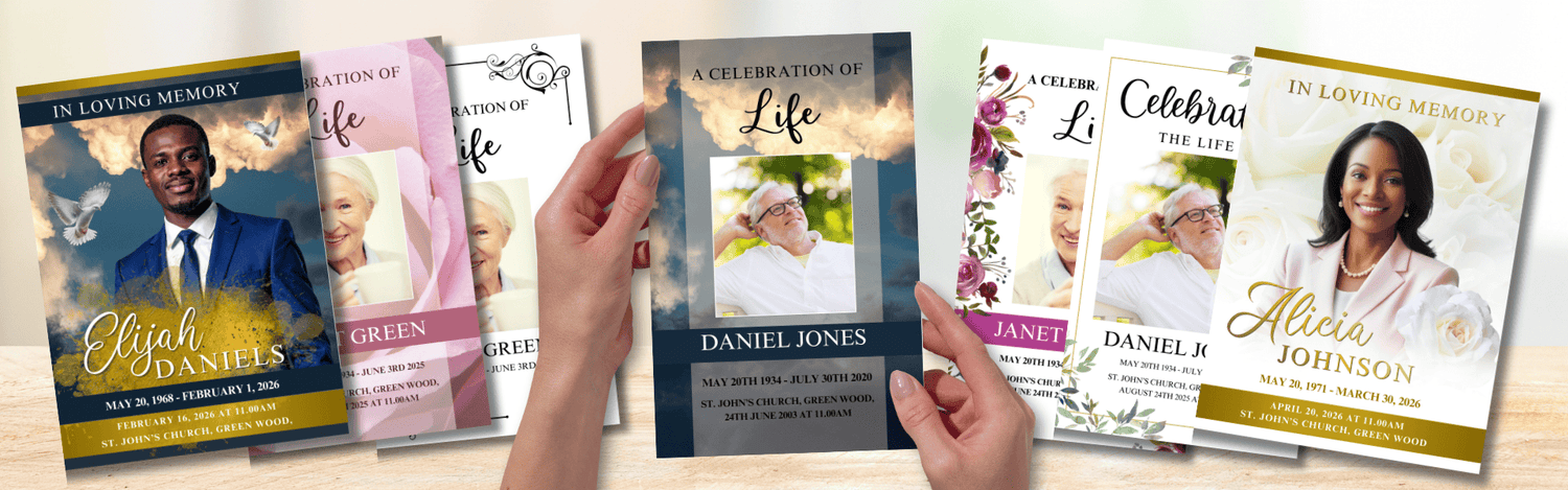 Canva funeral program template bundle with commercial licence for funeral homes