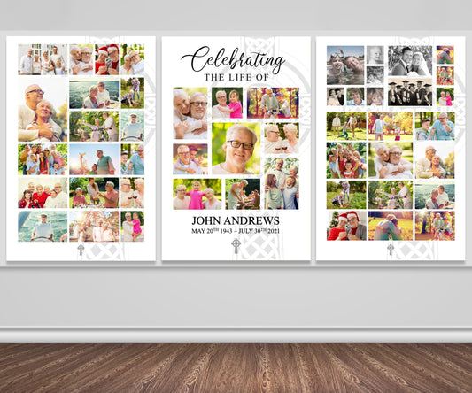 Catholic Cross Funeral Photo Display