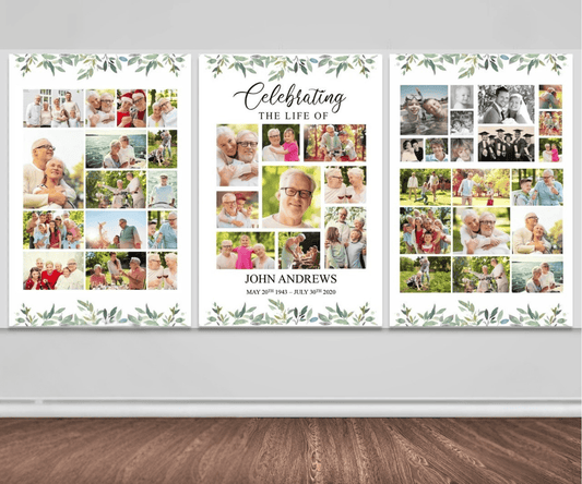 Foliage Funeral Photo Display