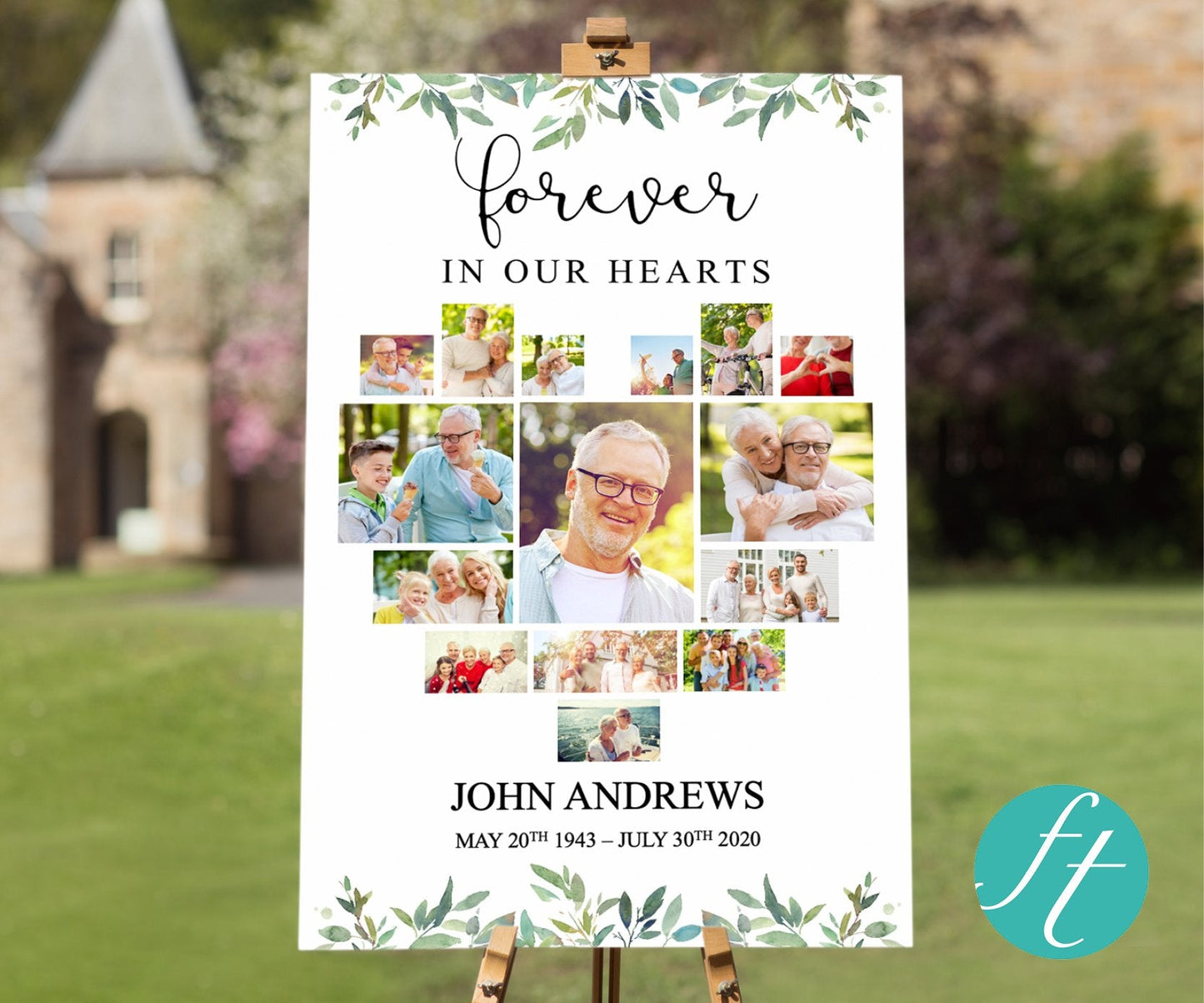 4 Page Green Leaf Funeral Program Bundle
