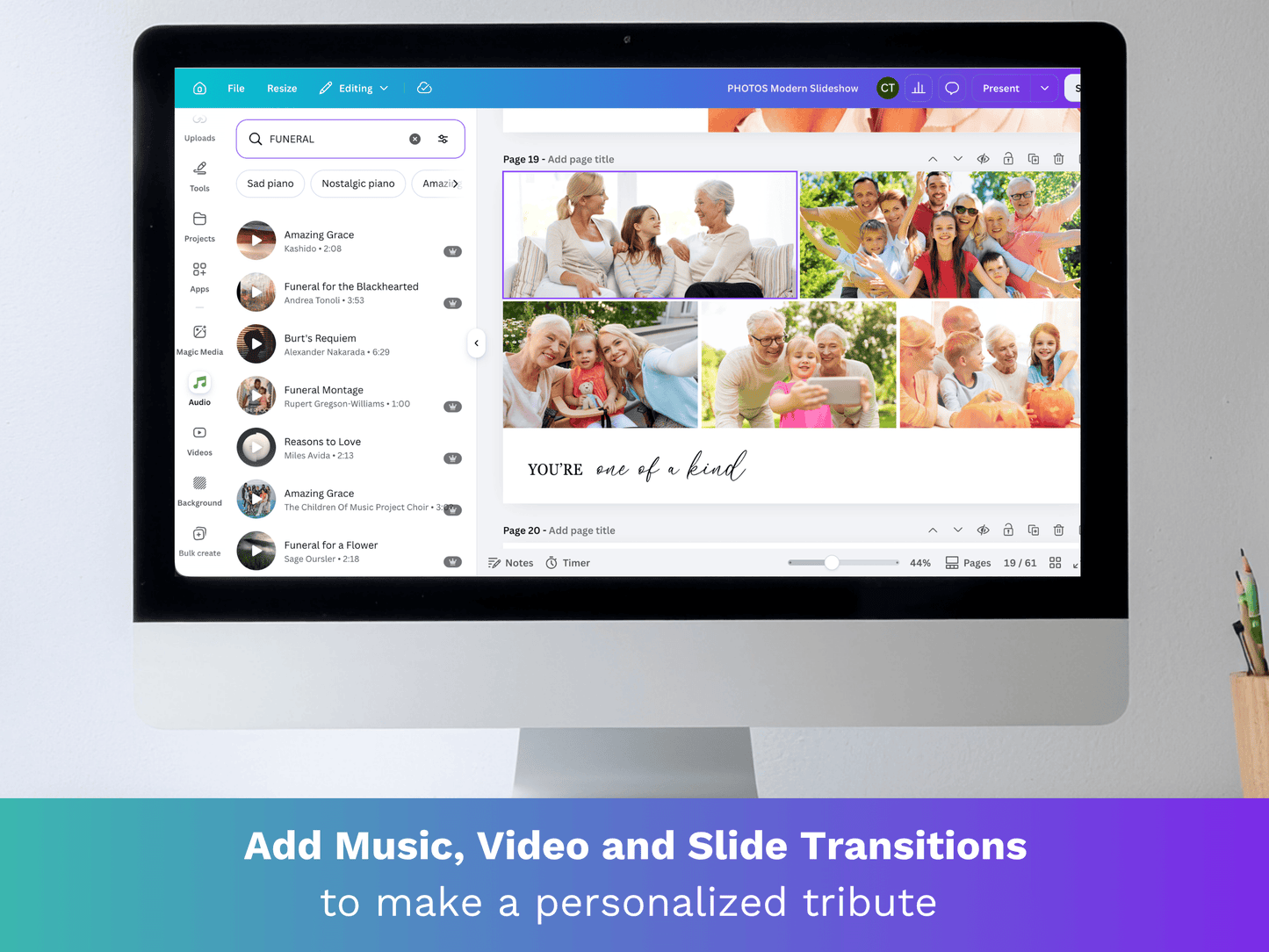 Modern Canva Funeral Slideshow Template