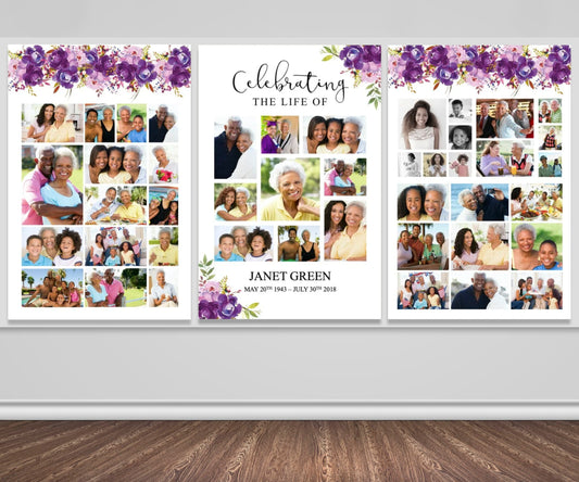 Peonies Funeral Photo Display