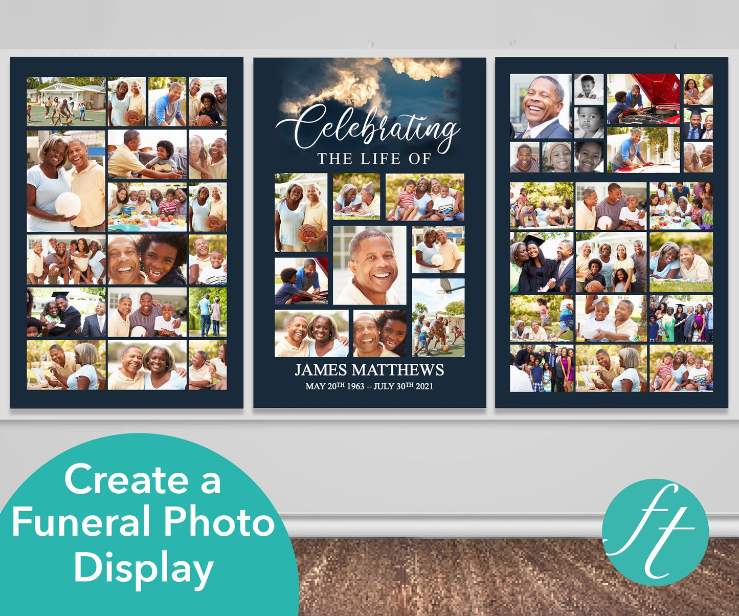 4 Page Sky Funeral Program Bundle