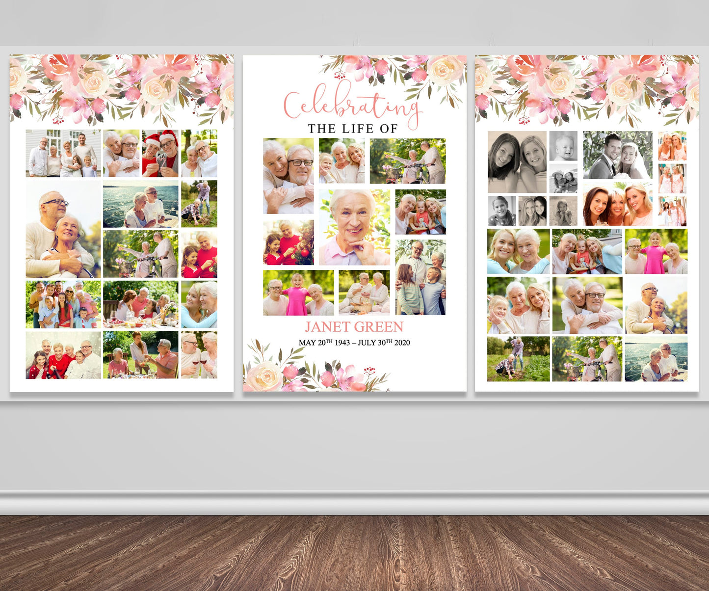 Spring Flowers Funeral Photo Display