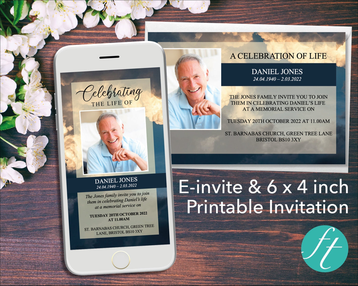 🎁 Sky Funeral e-Invite & Invitation Card (100% off)