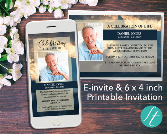 🎁 Sky Funeral e-Invite & Invitation Card (100% off)
