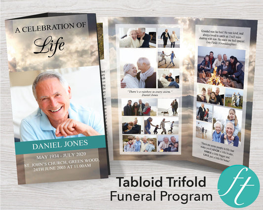 11x17 Trifold Mountain Top Funeral Program Template