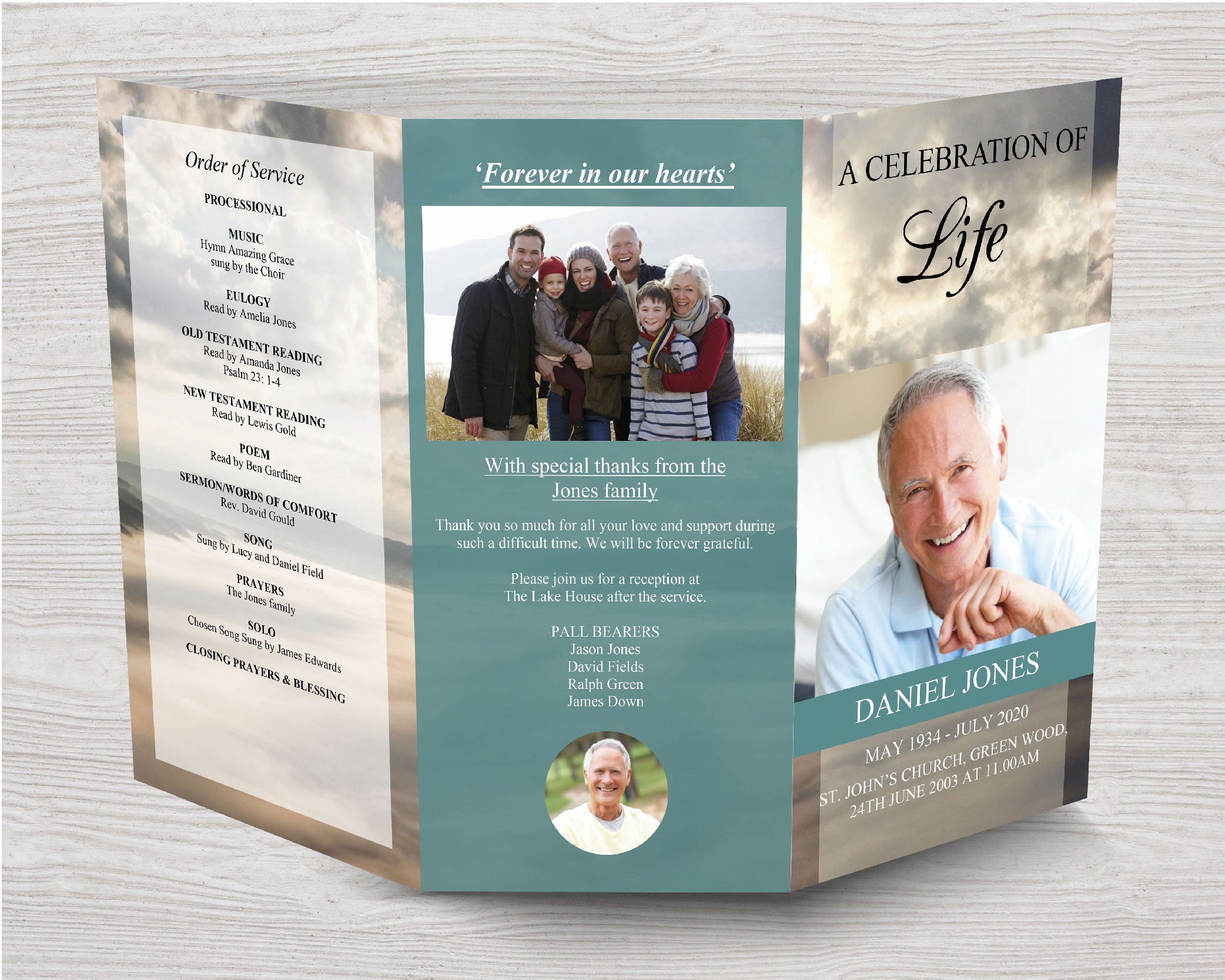 11x17 Trifold Mountain Top Funeral Program Template – Funeral Templates