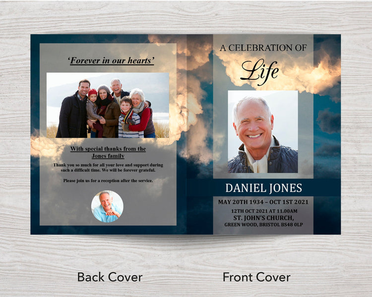 11x17 Funeral Program Template with 12 pages Sky Funeral Templates 11x17 Funeral Program Template with 12 pages Sky Funeral Templates